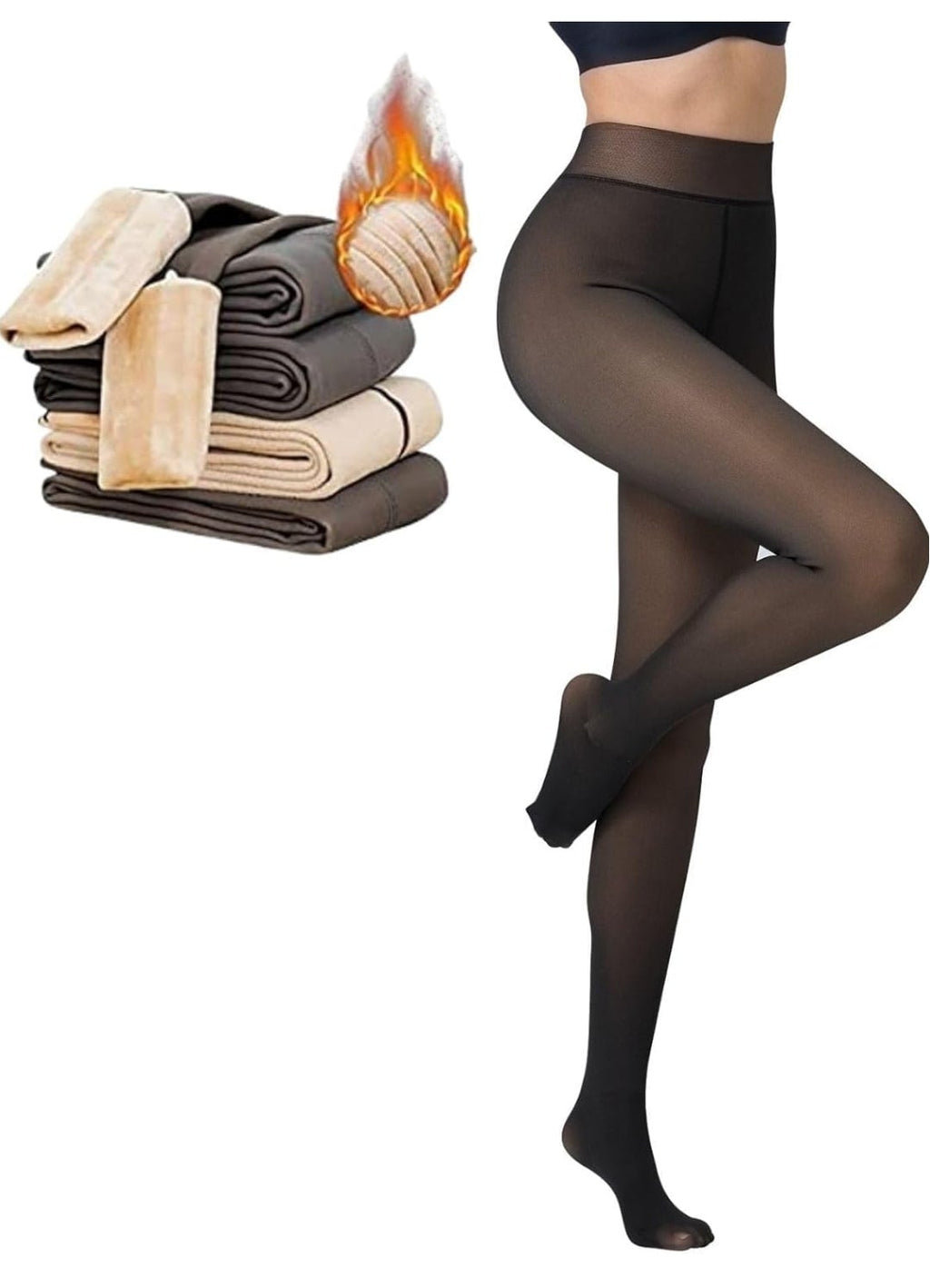 Collant thermiques noir femme taille S/M ou M/L