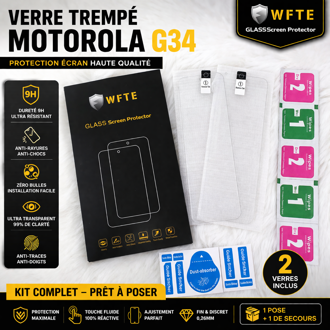 Kit Verre Trempé Motorola G34