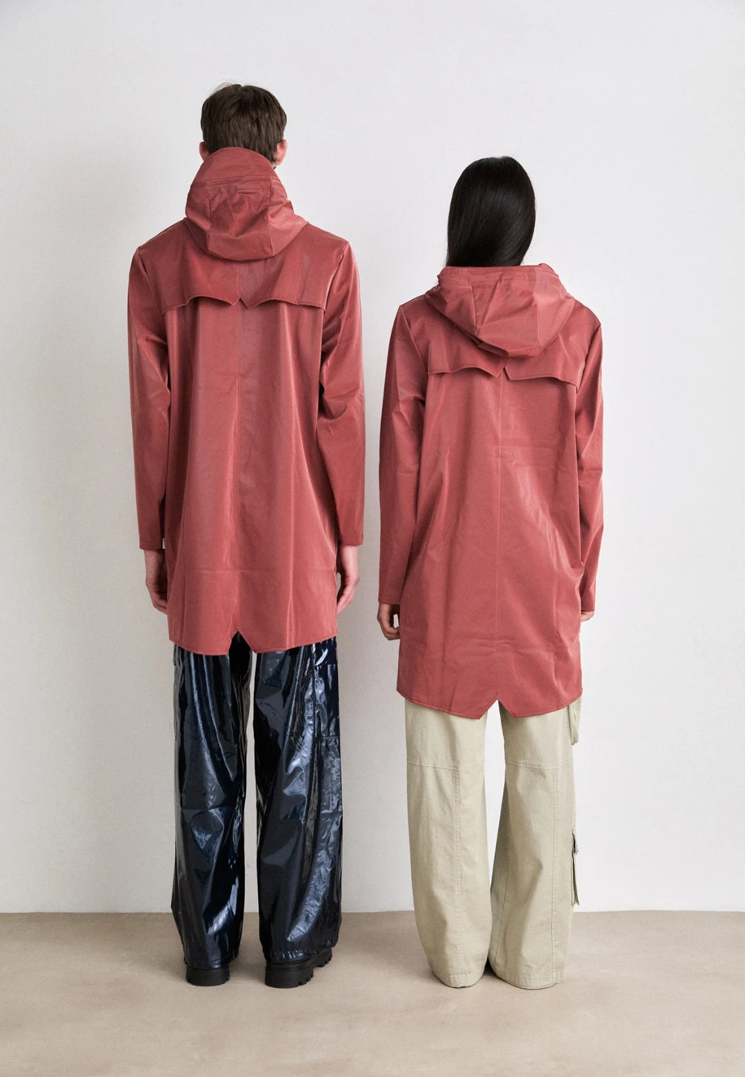 Veste Imperméable Rains Long Jacket Unisexe Rose Terracotta – Coupe-Vent Minimaliste