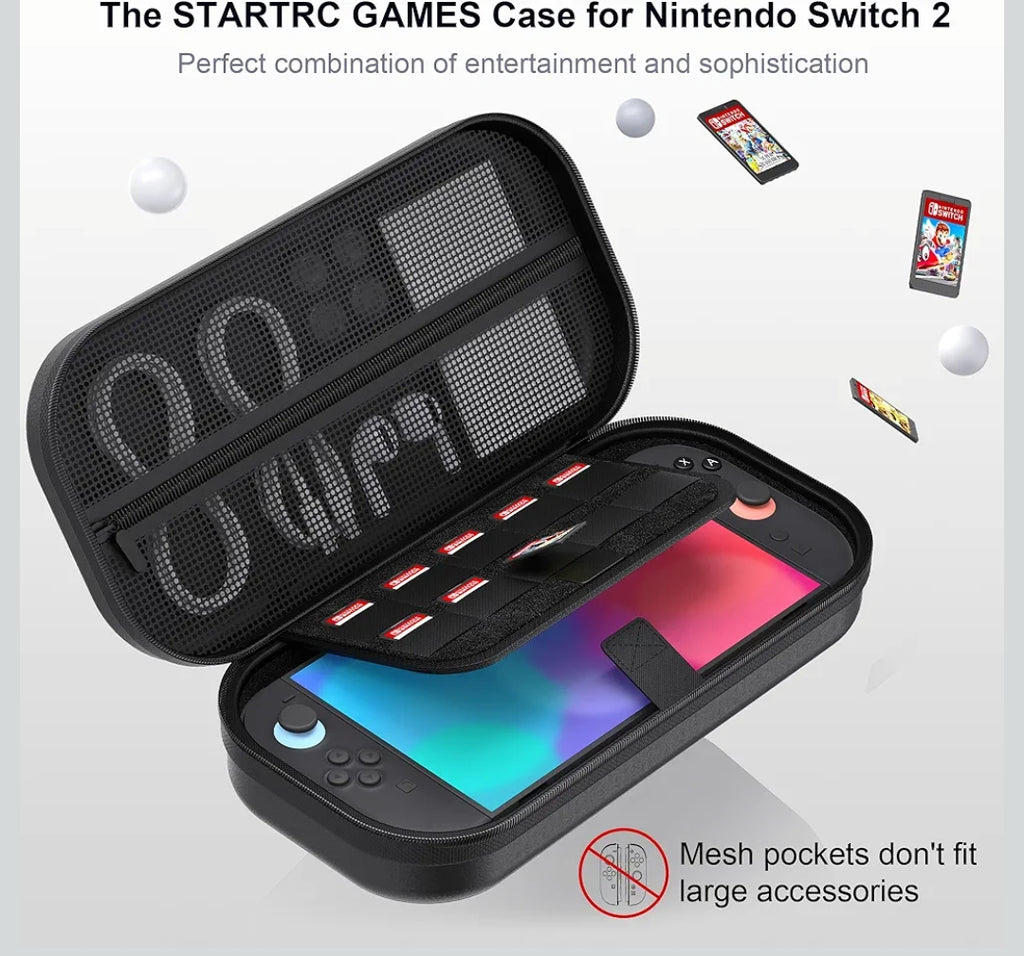 Housse Nintendo Switch / OLED / Switch 2 – Protection complète + rangement jeux