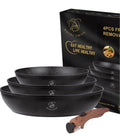 Lot de 3 Poêles Royal Swiss avec Manche Amovible – Tous Feux dont Induction 🍳