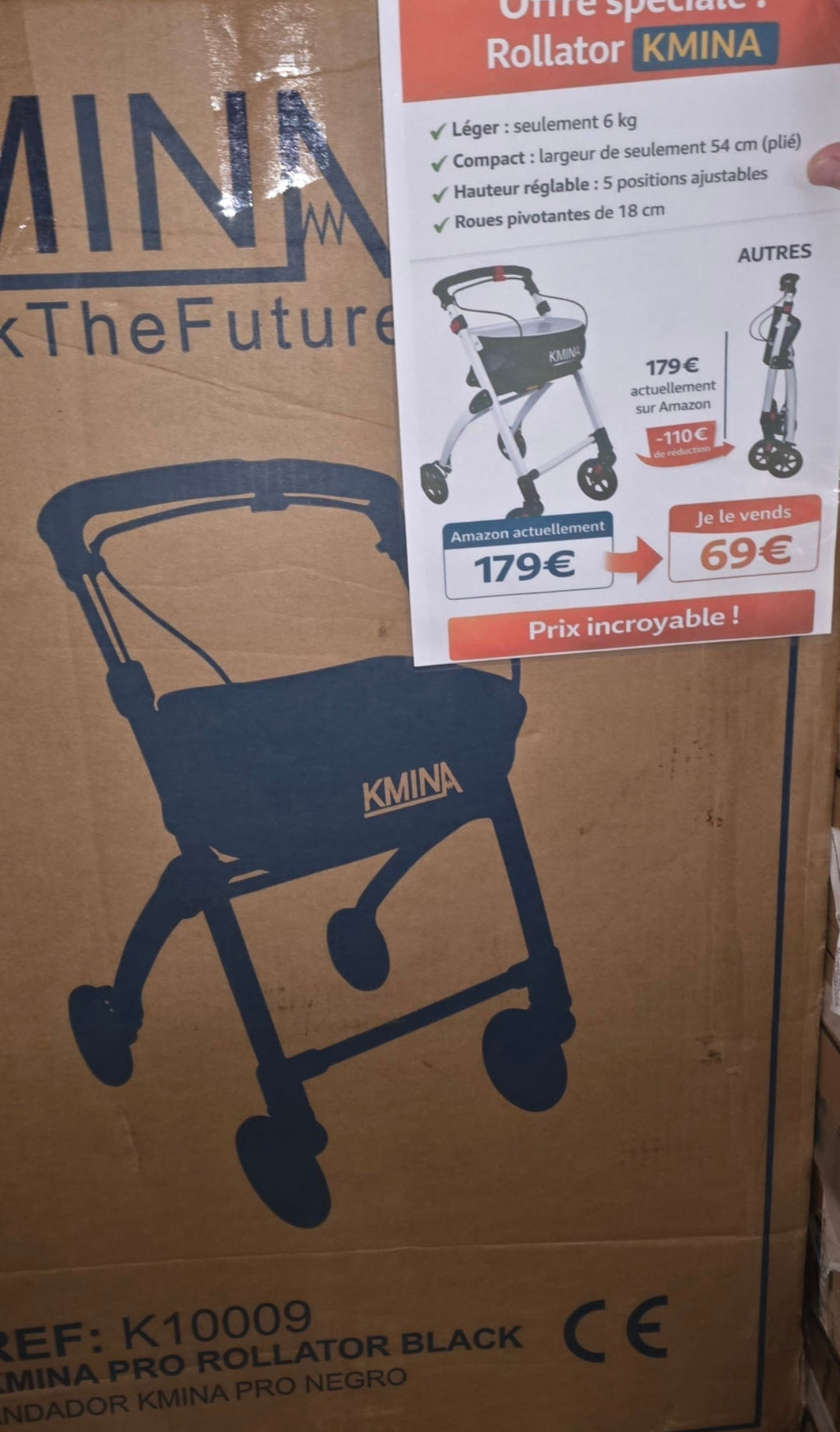 Déambulateur Rollator KMINA Neuf – Léger, Stable & Sécurisé 🚶‍♀️