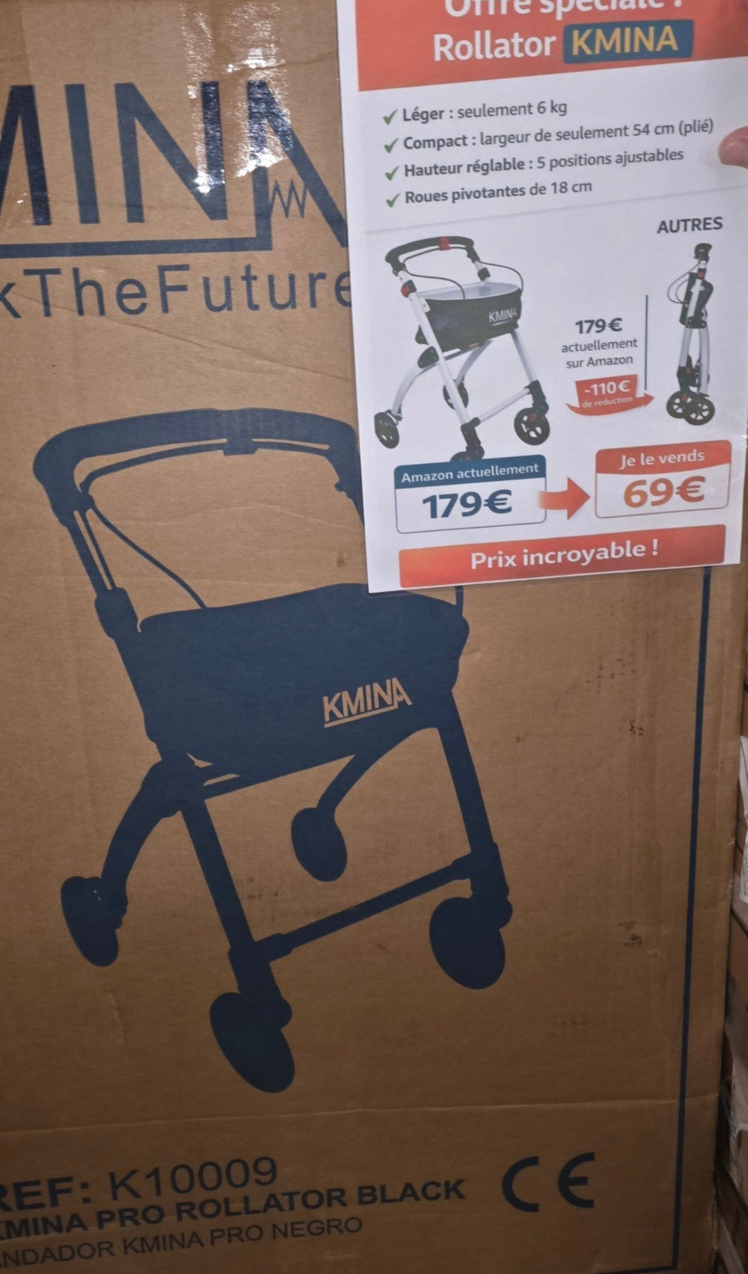 Déambulateur Rollator KMINA Neuf – Léger, Stable & Sécurisé 🚶‍♀️