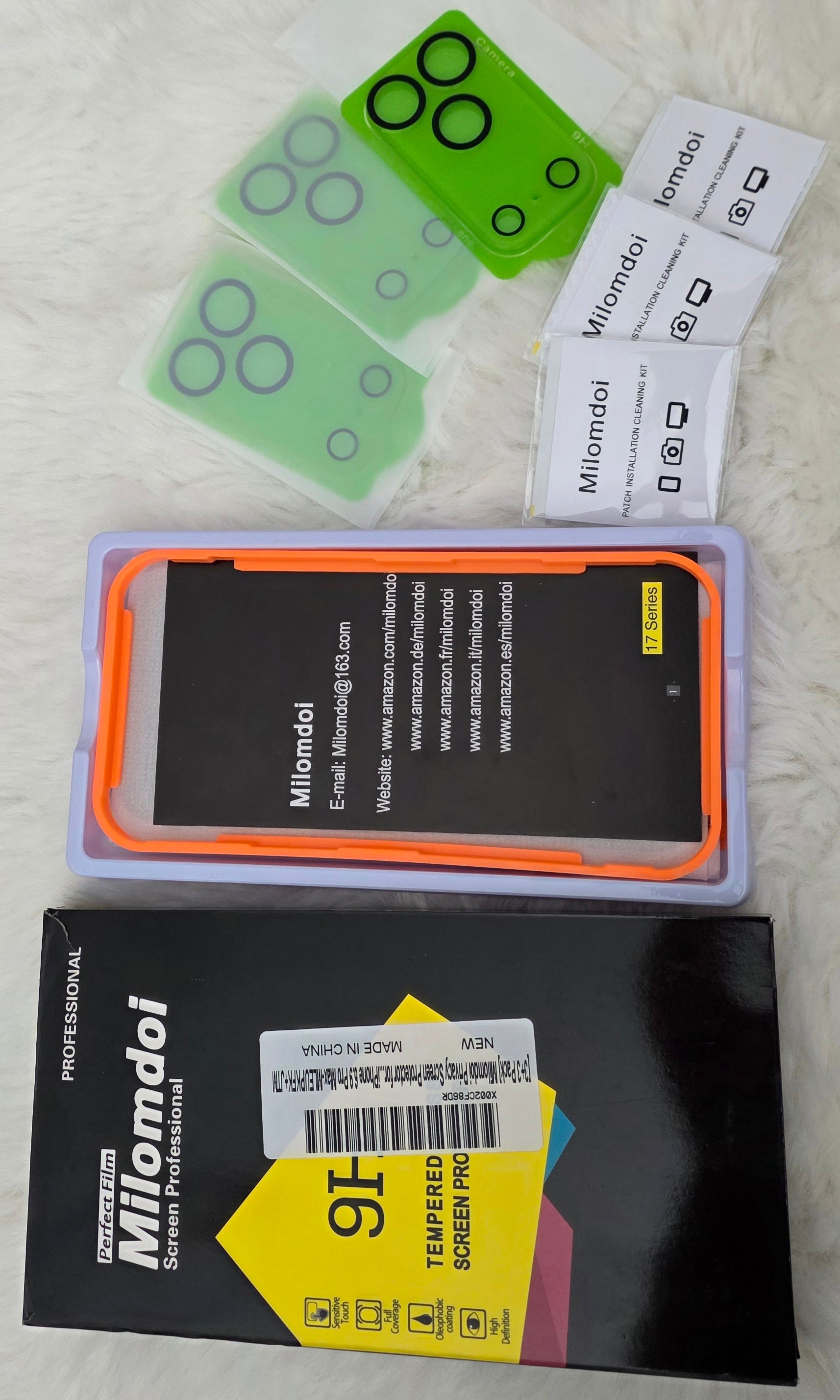 Pack 3 verres trempés iPhone 17 Pro Max anti espion + caméra – Compatible 16 Pro Max