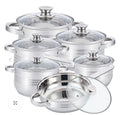 Batterie de Cuisine Herzberg 12 Pièces en Acier Inoxydable – Élégance & Durabilité