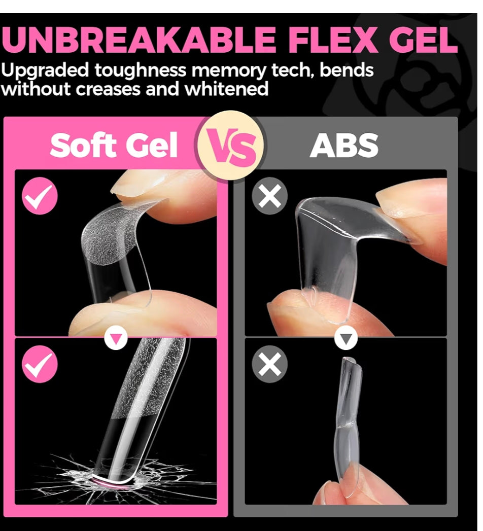 Capsules Gel X Transparentes Formes différentes disponibles – Faux Ongles Professionnels