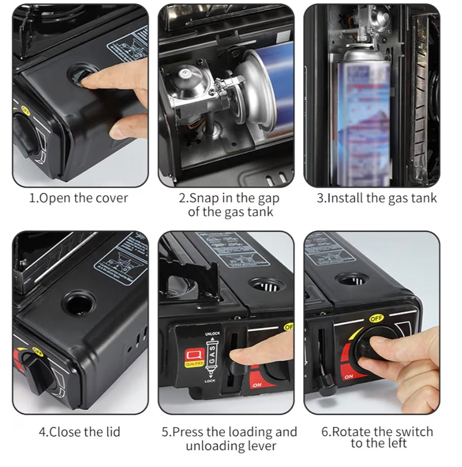 Réchaud à Gaz Portable SUNLIGHT 2200W – Réchaud de Camping Butane 1 Feu avec Mallette