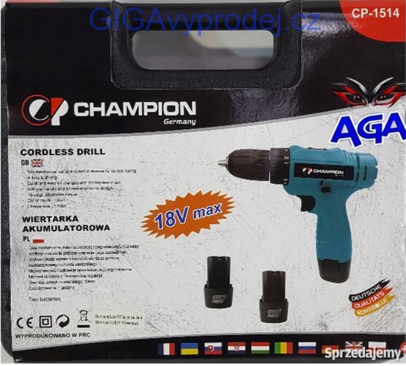 Perceuse Visseuse Sans Fil Champion CP-1514 – 18V Rechargeable avec Mallette