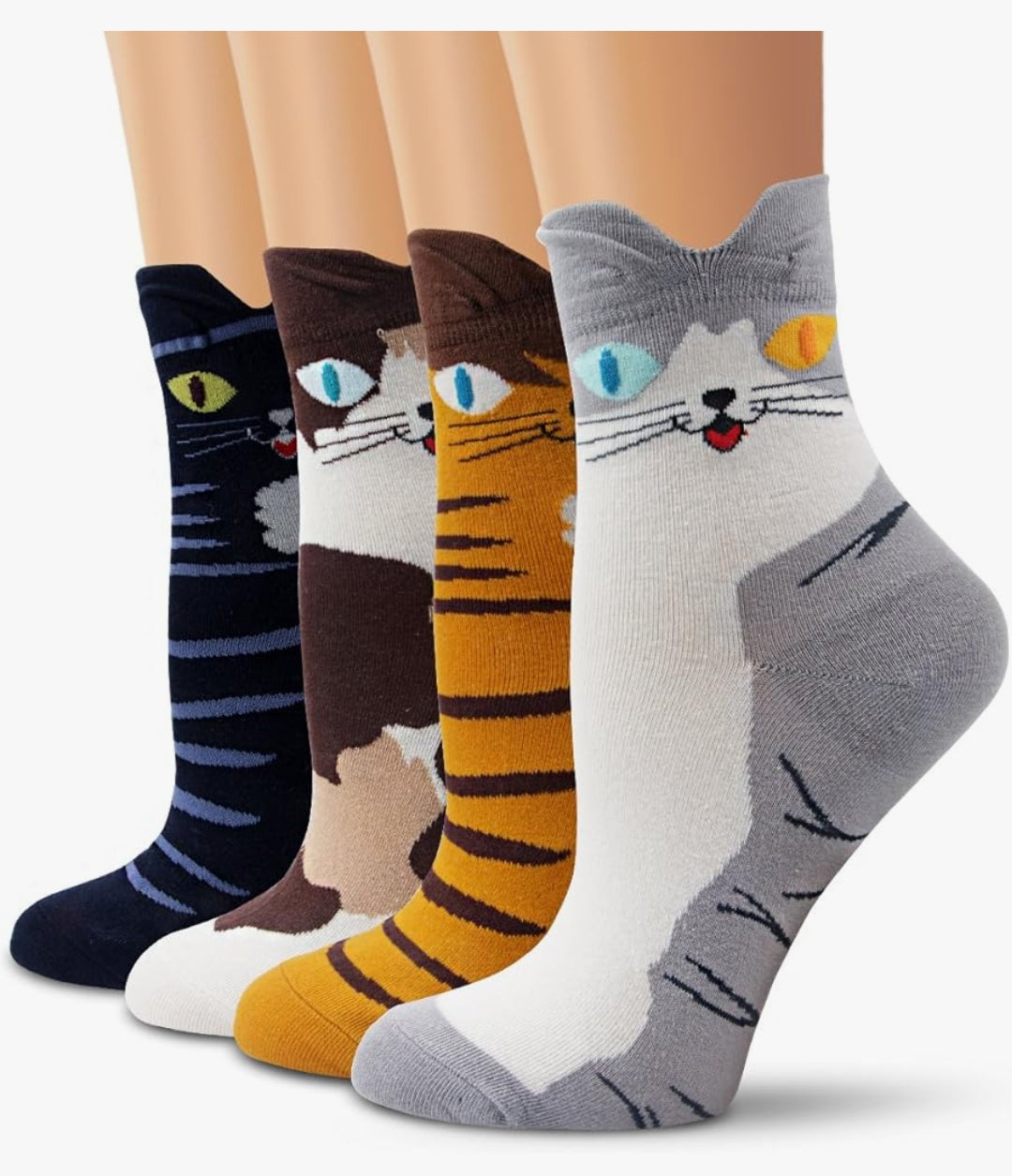 Chaussettes Fantaisie Taille Unique – Modèle Noël & Modèle Chat 🧦✨