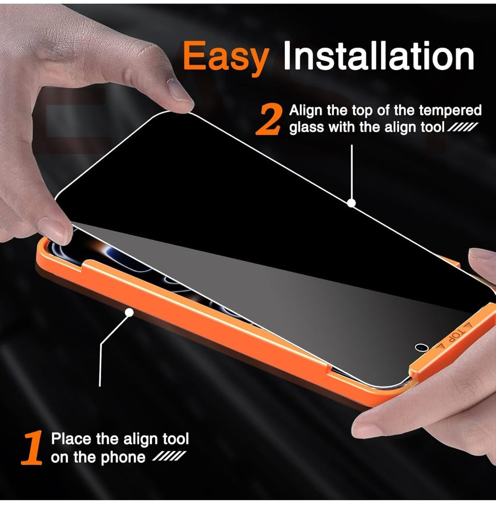 Pack 3 verres trempés iPhone 17 Pro Max anti espion + caméra – Compatible 16 Pro Max